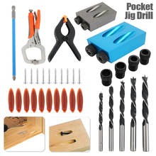 64PCS Oblique Hole Locator Drill Guide Set Pocket Hole Jig Kit 15 Degress Drill Guide Set Puncher Locator DIY Woodworking Tools 2024 - buy cheap