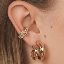 1PIECE Gold Silver Color Mini Cuff Earrings Micro Pave Cubic Zirconia No Piercing Fashion Women Clip On Earring Cuff Jewelry 2024 - buy cheap