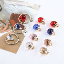 10pcs Korean Fashion Alloy Color Transparent Crystal Pendant Hollow Round Earring For Women Material Diy Jewelry Accessories 2024 - buy cheap