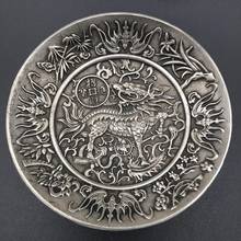 Китайский тибетский серебристый статуя Будды, серебряный доллар тарелка "монета" металлу Семья украшения 2024 - купить недорого