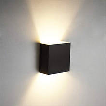 Lámpara LED de pared de aluminio, iluminación cuadrada, 6W, para cabecera, habitación y dormitorio 2024 - compra barato