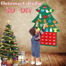 Decoração árvore de natal com calendário, decoração de ano novo, faça você mesmo, feltro, tecido 2024 - compre barato