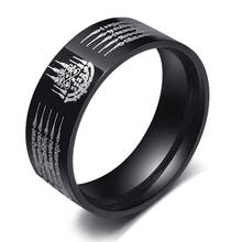 8mm Scripture Ring Black Titanium Steel Prayer Rings For Women Men Fashion Jewelry Gift 2024 - buy cheap