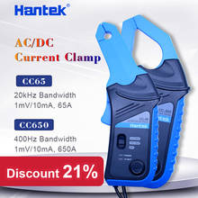Hantek-abrazadera de corriente AC/DC para osciloscopio, CC-65 de 20KHz/400Hz, ancho de banda, 1mV/10mA, 65A/650A + BNC hembra a conector Banana 2024 - compra barato