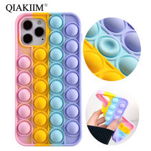Relive Stress Phone Case For iPhone 12 Mini 11 Pro Max XR XS X 8 7 6 6s Plus SE 2020 Fidget Toys Push Bubble Soft Silicone Cover 2024 - buy cheap
