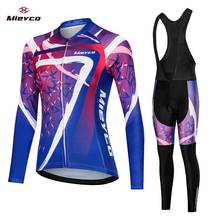 Uniforme da equipe de ciclismo apring, roupa feminina de manga longa para ciclismo, camisa e calças para andar de bicicleta 2024 - compre barato