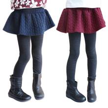 children's wear girls autumn/winter quality thickening skirt pants solid color pure cotton and cashmere two sets of skirt pants 2024 - buy cheap