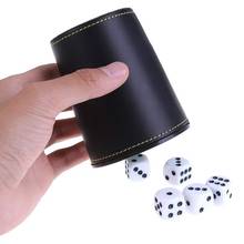 Faux Leather Flannel Dice Cup with 5 Dice Bar KTV Entertainment Dice Cup With Dices Club Party Family Game Accessories 2024 - buy cheap