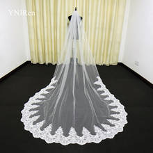 Real Photos White/Ivory Mantilla Cathedral Bridal Veil Length Lace Edge Long With Metal comb Wedding Accessories 2024 - buy cheap