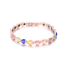 Rose Gold Color Alloy Stackable Romantic Love Heart Magnet Stone Bracelet for Valentine's Day Jewelry 2024 - buy cheap