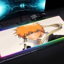 XGZ Anime Bleach Kurosaki Ichigo HD Large RGB Luminous Mouse Pad Black Lock Edge Custom Computer Desk Mat Speed Rubber Non-slip 2024 - buy cheap