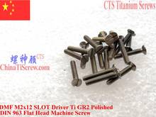 DIN 963 Titanium screw M2x12 M2x16 M2x20 Flat Head Slotted driver 25 pcs Ti GR2 2024 - buy cheap