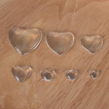 Amor de vidro transparente coração forma plana volta cabochons demo cameo para fazer jóias diy encantos pingente acessórios descobertas 2024 - compre barato