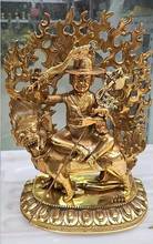 Xd 002125 13 "templo de budismo tibetano bronce Mahakala paseo León Buda estatua de Dios inmortal 2024 - compra barato