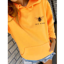 Hoodies Bee Kind cute bee Graphic Printed Funny 100%Cotton Long Sleeve Kindness Outfits Spring Autumn Slogan Jumper Pullovers 2024 - buy cheap