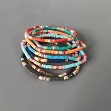 2021 New Creative Design Rainbow Bracelet Ethnic Style Colored Soft Ceramic Silicone Elastic Bangle Handmade 2024 - buy cheap