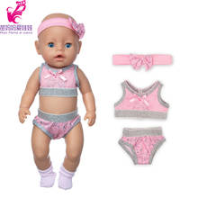 Ropa de baño para muñecas de 18 pulgadas, conjunto de Bikini para niñas, juguetes, trajes de muñeca, regalos para niños 2024 - compra barato