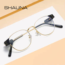 SHAUNA Anti-Blue Light Fashion Round Eyeglasses Frame 2024 - buy cheap