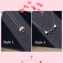 S925 Sterling Silver Necklace Woman Fine Jewelry Heart Set of Two Pendant Cross Chain Charm Flower Choker Clover Oyster Shell 2024 - buy cheap