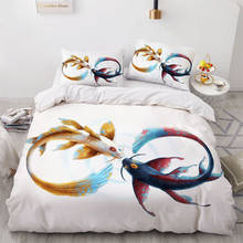 3D Animal Yin Yang Design Bedding Set Duvet Cover Set Comforter Bed Linen Queen King Queen Double Single Size Fish Home Textile 2024 - buy cheap