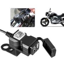 Carregador de motocicleta 1.5/2a, porta usb dupla, à prova d'água, adaptador de carregador de celular, tomada 9-24v, 9- 90v 2024 - compre barato