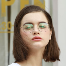 ZENOTTIC-Gafas de ordenador redondas para mujer, lentes ópticas de aleación de marca de lujo antiluz azul, montura para miopía Vintage 2024 - compra barato