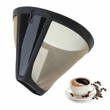 Filtro de café reutilizável para substituição, mais novo filtro de café permanente em cone com alça de malha de ouro com filtro 2024 - compre barato