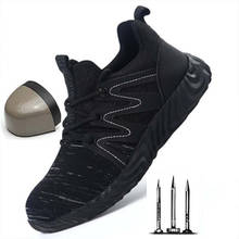 Zapatos de seguridad para hombres, botas protectoras con punta de acero, antigolpes, zapatillas de trabajo de seguridad para construcción 2024 - compra barato