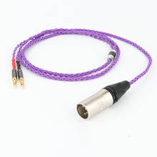 HIFI 8 ядер посеребренный кабель для обновления наушников hi-end 4-контактный XLR штекер 3,5 мм соединительный кабель 2024 - купить недорого