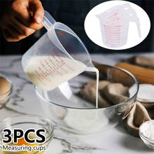 3Pcs Plastic Measuring Cup Jug Spout Surface Kitchen Measure Cup with Graduated Liquid Liquid Measure Container 250/500/1000ML 2024 - buy cheap