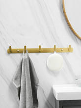 Colgador de ropa nórdico montado en la pared, gancho de pared para bata, toalla, gancho de aluminio cepillado dorado para baño o cocina 2024 - compra barato