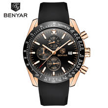 Benyar homens relógios marca de luxo silicone cronógrafo cinta militar à prova dwaterproof água esporte relógio de quartzo masculino relogio masculino 2024 - compre barato