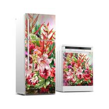 Wholesale Wall Sticker Flower Painting SelfAdhesive Dishwasher Refrigerator Freeze Sticker Kid's Art Fridge Door Cover Wallpaper 2024 - buy cheap