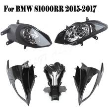 Motorcycle Headlight Lamp Assembly Carbon Fiber Upper Front Cowl Nose Fairing Kit For BMW S1000RR 2015 2016 2017 2024 - buy cheap