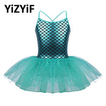 YiZYiF Girls Dress Glitter Ballet Dance Costume Scales Pattern Printed Gymnastics Leotard Ballet tutu Dress For Girls Dance 2024 - buy cheap