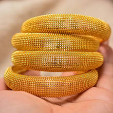 Wando Kuwait Ethiopian Bracelet Bangles for Women Gold Color Dubai Bride Wedding Bracelet Africa Arab Jewelry 2024 - buy cheap
