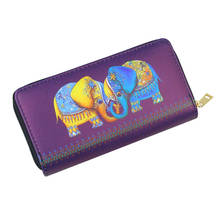 Billetera con cremallera de elefante para mujer, monedero con soporte de tarjetas de identidad, bolso de mano largo 2024 - compra barato