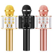 Microfone sem fio bluetooth ws858 com som estéreo, portátil, condensador para karaoke 2024 - compre barato