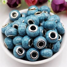 20pcs Rondelle Beads Large Hole European Beads for DIY Jewelry Making Beads fit Pandora Charms Bracelet Snake Chain DIY Necklace 2024 - buy cheap