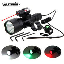 LED Tactical Hunting Flashlight Red Green White Rifle Gun Light+Laser Dot Sight Scope+Press Remote Switch+20mm Rail Barrel Mount 2024 - buy cheap