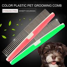Color Pet Cats And Dogs  Stainless steel Comb Pet Hair Opening Knot Beauty Sparse And Dense Double Tooth Row Comb Pet Grooming 2024 - buy cheap