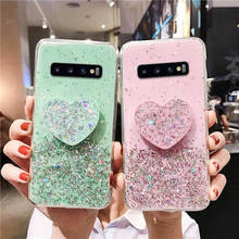 Funda de silicona para Samsung Galaxy S10, S9, S8 Plus, con soporte de corazón brillante en 3D, S10 Plus, S10e, S10 +, S9 +, S8 + 2024 - compra barato