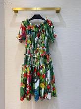 Vestido midi con estampado Floral para mujer, ropa informal con cintura elástica, elegante, para otoño, 2020 2024 - compra barato