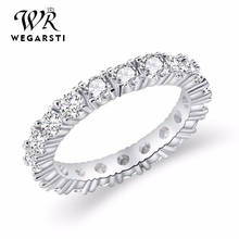 WEGARSTI Sparkling CZ Rings For Women Girls Jewelry Anniversary Gift Real 925 Sterling Sliver Anel Bagues Femme Engagement Ring 2024 - buy cheap