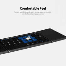 Teclado portátil dobrável sem fio, teclado ultra fino bt com touchpad para windows/android/ios cinza 2024 - compre barato