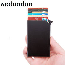 Weduoduo 2019 Blocking Wallet RFID Credit Card Holder Black Card Holder Aluminum Slim Metal Card ID Holder 2024 - buy cheap