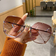 Irregular Sunglasses Women 2022 Luxury Brand Designer Rimless Sun Glasses Vintage Trimming Gradient Eyeglasses Ladies 2024 - buy cheap