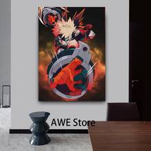 Katsuki Bakugo Boku no Hero Academia, arte de pared, lienzo de decoración, póster impreso, sala de estar, decoración del dormitorio, pintura sin marco 2024 - compra barato