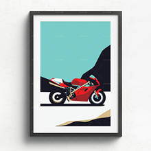 Ducati 916 Printed on natural white fine art Canvas, gift, illustrations, poster, car print, birthday, Home Decor wall print 2024 - buy cheap