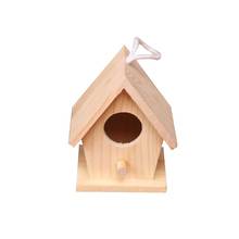 Casa nido de madera para pájaros montada en la pared, nido creativo para pájaros al aire libre, caja de madera, suministros para mascotas, accesorios, envío directo 2024 - compra barato